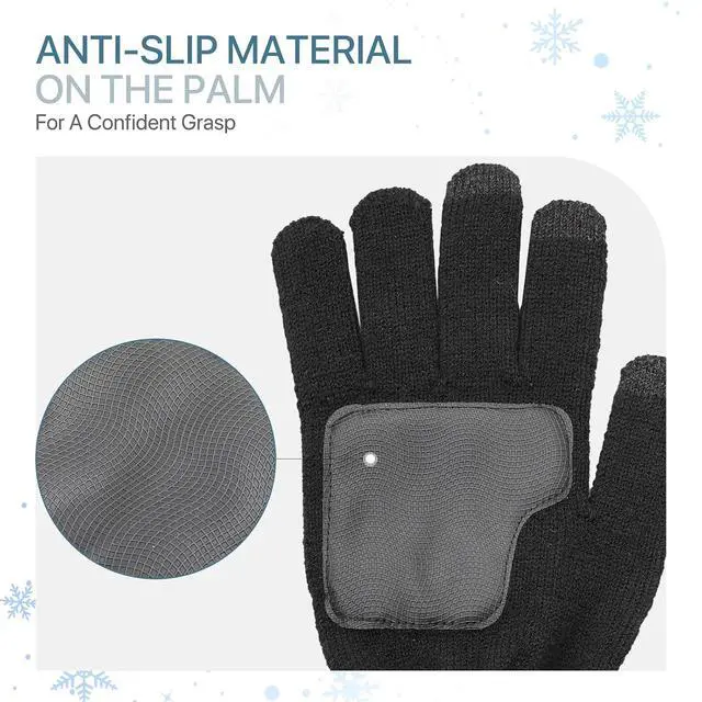 Alt view image 5 of 7 - Winter Hat Gloves Scarf Set, 3 in 1 Beanie Hat Touchscreen Gloves Long Knitted Scarf Set for Winter Outdoor Activities, 3 PCS Winter Warm Knit Set Gifts for Men and Women