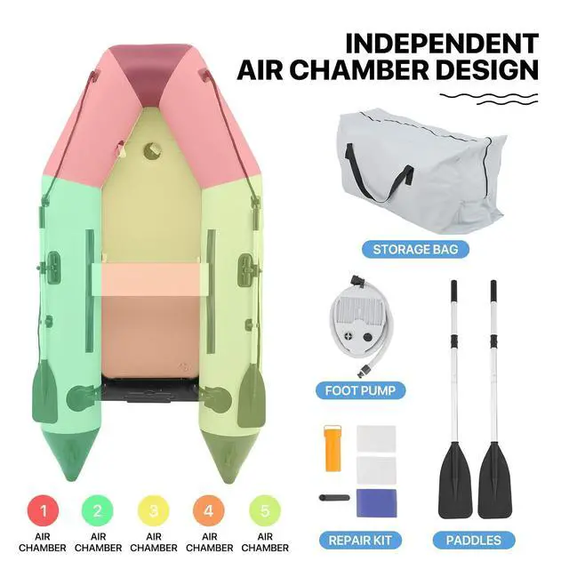 Alt view image 7 of 7 - MADOG Person Inflatable Boat(Oars Included), Inflatable Raft for Water Sports Quick Inflation & Deflation