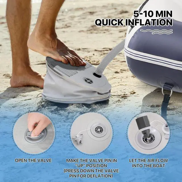 Alt view image 6 of 7 - MADOG Person Inflatable Boat(Oars Included), Inflatable Raft for Water Sports Quick Inflation & Deflation