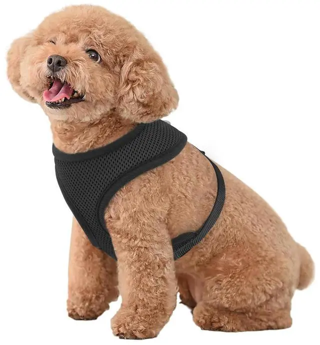 Main image of Dog Harness for Small Sized Dog, Soft Puppy Padded Vest for Walking, Running, Training - Black, S