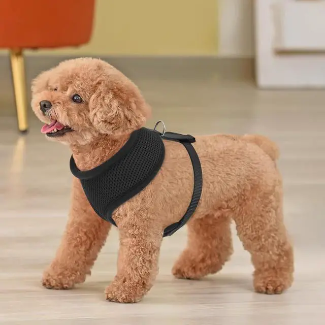 Alt view image 3 of 7 - Dog Harness for Small Sized Dog, Soft Puppy Padded Vest for Walking, Running, Training - Black, S
