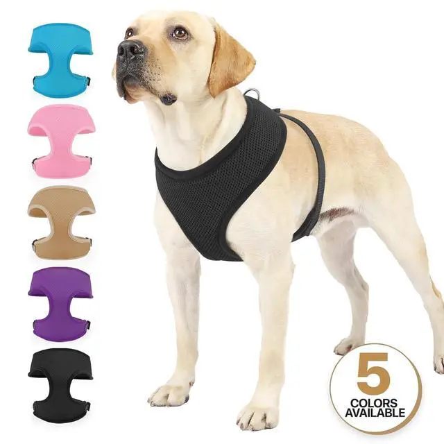 Alt view image 7 of 7 - Dog Harness for Large Sized Dog, Soft Puppy Padded Vest for Walking, Running, Training - Black, XL