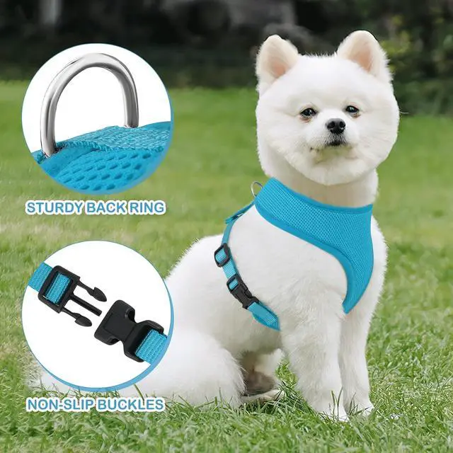 Alt view image 5 of 7 - Dog Harness for Medium Sized Dog, Soft Puppy Padded Vest for Walking, Running, Training - Sky Blue, L