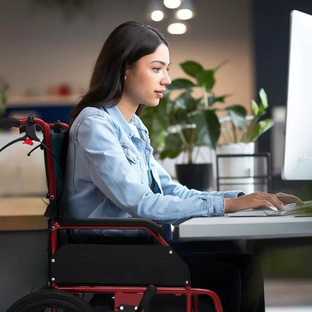 Alt view image 3 of 7 - Folding Transport Wheelchair with Removable Cushion and Loop-Lock Handbrakes Wheel Chair for Adults, 17.5 inch Seat User-Friendly Lightweight Foldable Chair for Storage and Travel Use, 250lbs