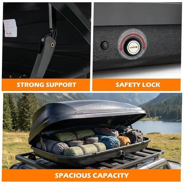 Alt view image 4 of 6 - Rooftop Cargo Box Series (11 Cubic) | Hard Shell, Lockable, Top Storage Case Roof Box Carrier, 13 & 11 Cubic Ft, 110 lbs Capacity, Camping, Road Trip Ready