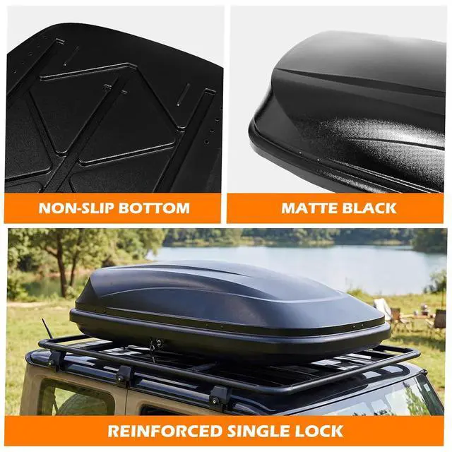 Alt view image 3 of 6 - Rooftop Cargo Box Series (11 Cubic) | Hard Shell, Lockable, Top Storage Case Roof Box Carrier, 13 & 11 Cubic Ft, 110 lbs Capacity, Camping, Road Trip Ready