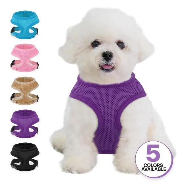 Alt view image 7 of 7 - Dog Harness for Small Sized Dog, Soft Puppy Padded Vest for Walking, Running, Training - Purple, XS