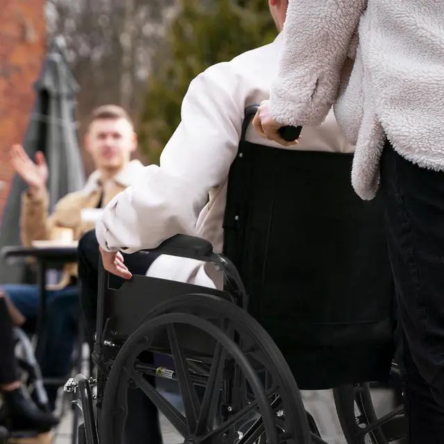 Alt view image 4 of 7 - monicare Folding Self-Propelled Wheelchair, Heavy-Duty Wheel Chair with Flip-Back Armrest Swing-Away Footrest, 18 Inch Wide Seat All-Terrain Wheelchair for Adults, 300lbs Capacity, Black