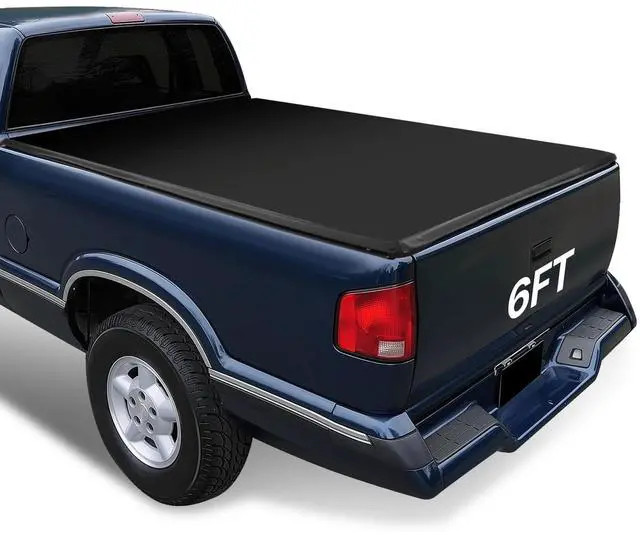 Main image of Soft Tri-Fold Truck Bed Cover Soft Vinyl Tonneau Cover Compatible with 1994-2004 Chevy S10 GMC Sonoma Fleetside 6 Ft. Fleetside Bed