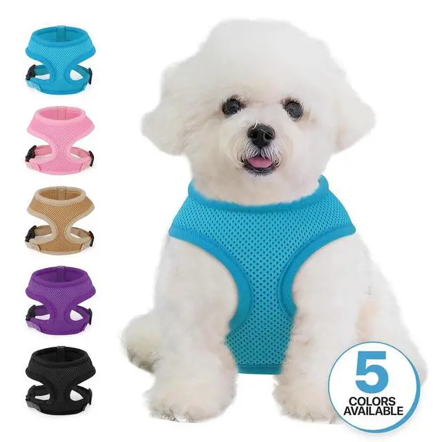 Alt view image 7 of 7 - Dog Harness for Small Sized Dog, Soft Puppy Padded Vest for Walking, Running, Training - Sky Blue, XS
