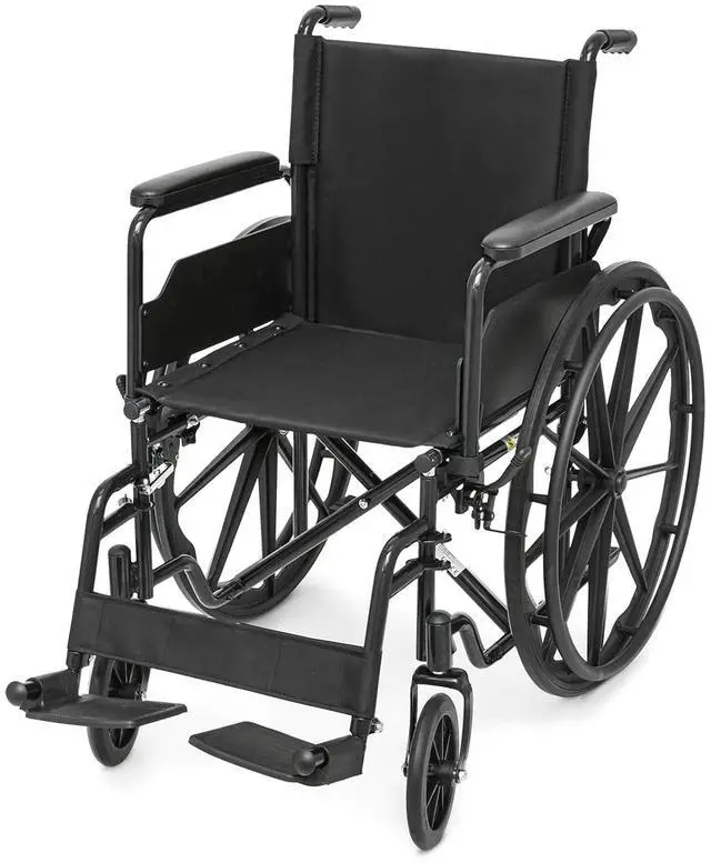 Main image of Self-Propelled Wheelchair for Adults, 18 Inch Seat, Steel Frame, 24" Wheel, Black