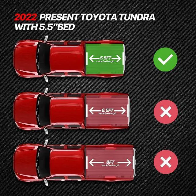 Alt view image 2 of 7 - Roll-Up Truck Bed Cover Soft Vinyl Tonneau Cover Compatible with 2022-2024 Toyota Tundra 5.5 Ft Fleetside Bed