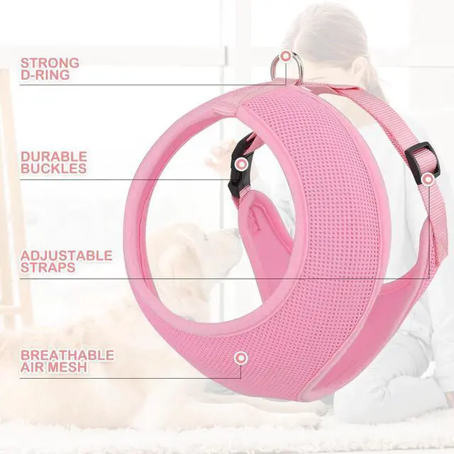 Alt view image 4 of 7 - Dog Harness for Large Sized Dog, Soft Puppy Padded Vest for Walking, Running, Training - Pink, XL