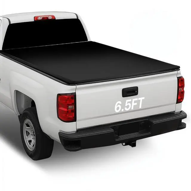 Main image of Roll-Up Truck Bed Cover Soft Vinyl Tonneau Cover Compatible with 2014-2019 Silverado Sierra 1500LD 2500HD 3500HD 6.5 Ft. Fleetside Bed