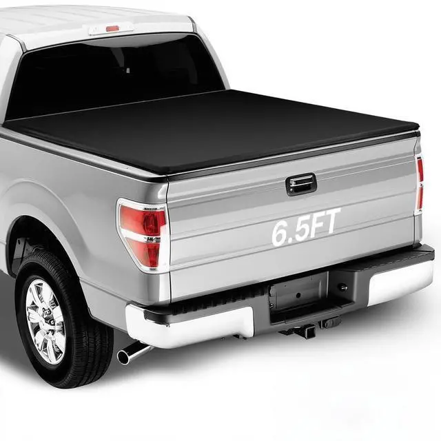 Main image of Roll-Up Truck Bed Cover Soft Vinyl Tonneau Cover Compatible with 2004-2014 F-150 F150 6.5 Ft. Fleetside Bed