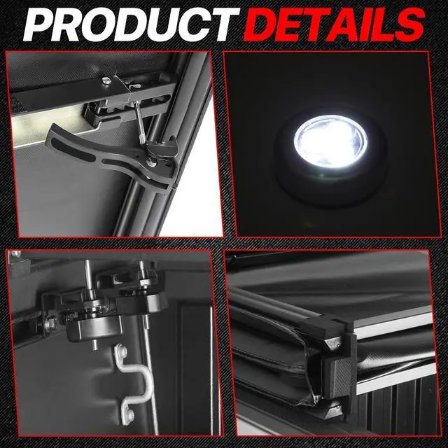Alt view image 5 of 7 - Soft Tri-Fold Truck Bed Cover Soft Vinyl Tonneau Cover Compatible with 1983-1999 Ranger B2300 B2500 B3000 B4000 6.5 Ft. Fleetside Bed