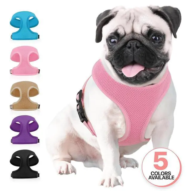 Alt view image 7 of 7 - Dog Harness for Medium Sized Dog, Soft Puppy Padded Vest for Walking, Running, Training - Pink, L