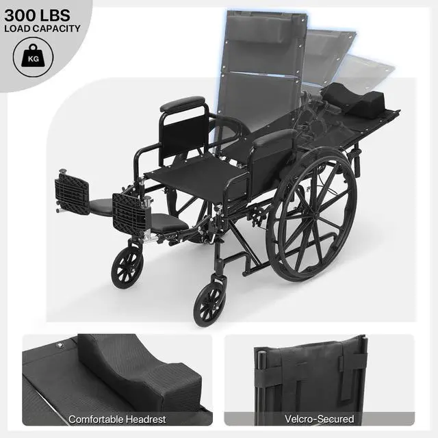 Alt view image 7 of 7 - Self-Propelled Wheelchair for Adults, 19 Inch Seat, Steel Frame, 24" Wheel, Black