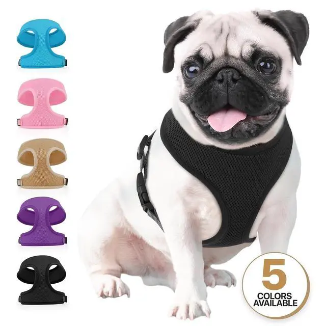 Alt view image 7 of 7 - Dog Harness for Medium Sized Dog, Soft Puppy Padded Vest for Walking, Running, Training - Black, L