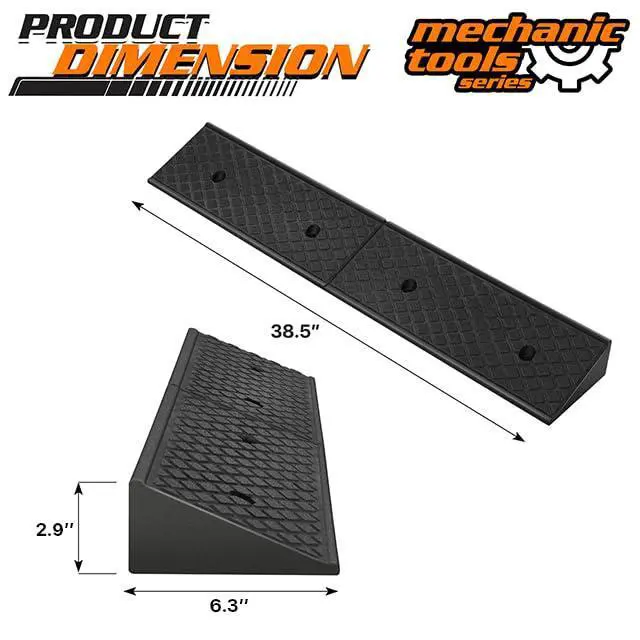 Alt view image 3 of 7 - Heavy-Duty Rubber Threshold Ramp for Driveway Curb & Loading Dock - 3" Height for Cars, Motorcycles & Warehouses (38.5" L x 6.5" W)