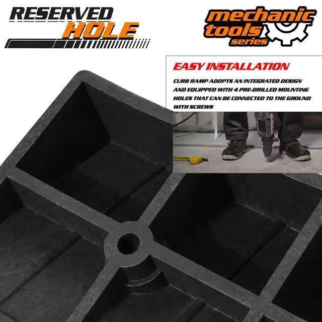Alt view image 7 of 7 - Heavy-Duty Rubber Threshold Ramp for Driveway Curb & Loading Dock - 3" Height for Cars, Motorcycles & Warehouses (38.5" L x 6.5" W)