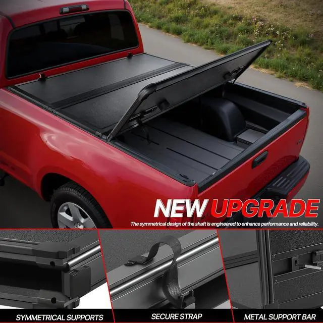 Alt view image 4 of 7 - Hard Truck Bed Cover Tri-Fold Tonneau Cover Compatible with 2009-2018 Dodge Ram 1500 2500 3500 6.5 Ft. Fleetside Bed