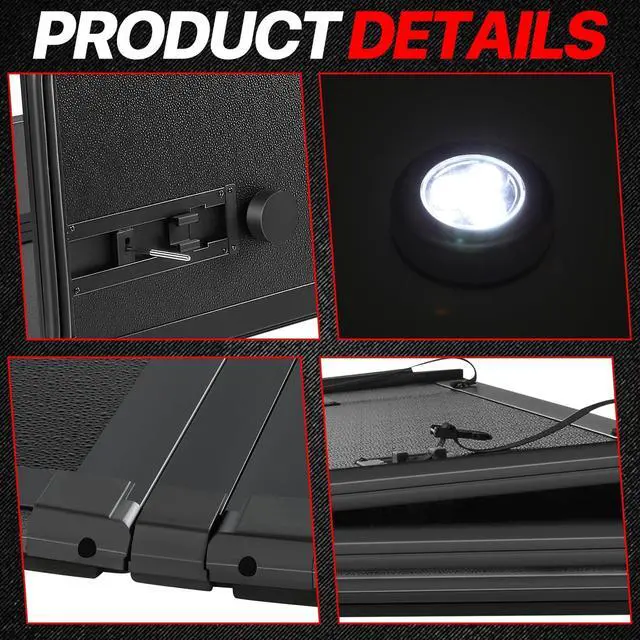 Alt view image 5 of 7 - Hard Truck Bed Cover Tri-Fold Tonneau Cover Compatible with 2009-2018 Dodge Ram 1500 2500 3500 6.5 Ft. Fleetside Bed