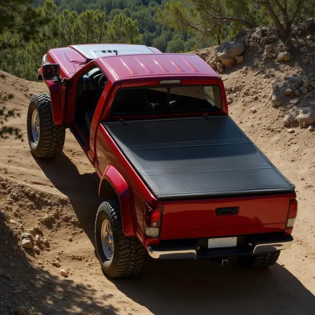 Alt view image 7 of 7 - Hard Truck Bed Cover Tri-Fold Tonneau Cover Compatible with 2009-2018 Dodge Ram 1500 2500 3500 6.5 Ft. Fleetside Bed