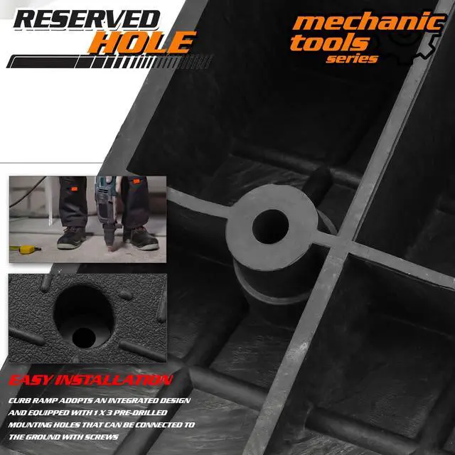 Alt view image 7 of 7 - Heavy-Duty Rubber Threshold Ramp for Driveway Curb & Loading Dock - 5.5" Height for Cars, Motorcycles & Warehouses (37.5" L x 14" W)