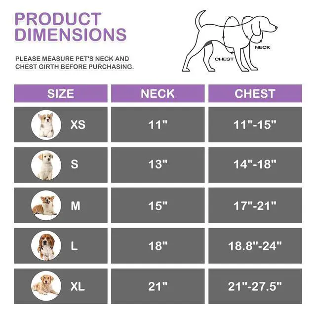 Alt view image 2 of 7 - Dog Harness for Large Sized Dog, Soft Puppy Padded Vest for Walking, Running, Training - Purple, XL
