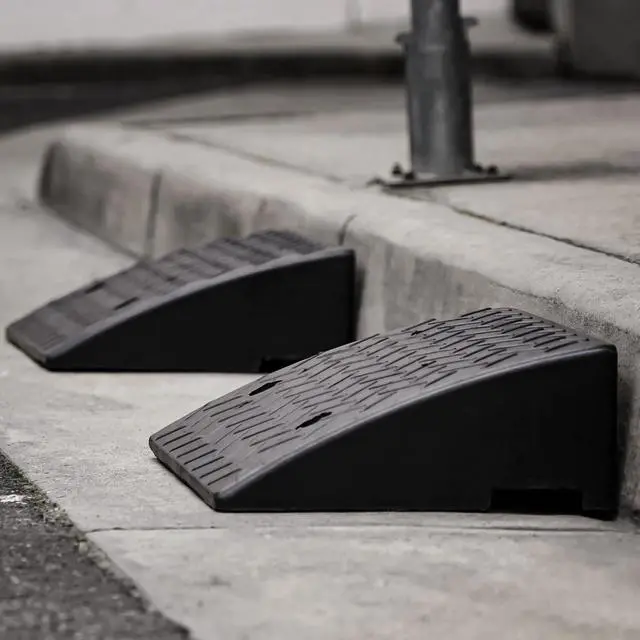 Alt view image 4 of 7 - Heavy-Duty Rubber Threshold Ramp for Driveway Curb & Loading Dock - 4.5" Height for Cars, Motorcycles & Warehouses (19.5" L x 12" W) 2 Pcs