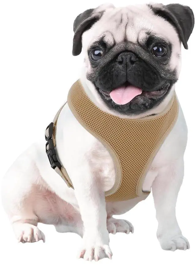 Main image of Dog Harness for Medium Sized Dog, Soft Puppy Padded Vest for Walking, Running, Training - Light Brown, L