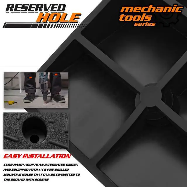 Alt view image 7 of 7 - Heavy-Duty Rubber Threshold Ramp for Driveway Curb & Loading Dock - 4.5" Height for Cars, Motorcycles & Warehouses (19.5" L x 12" W) 2 Pcs