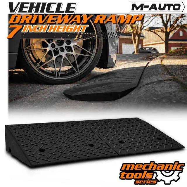 Alt view image 2 of 7 - Heavy-Duty Rubber Threshold Ramp for Driveway Curb & Loading Dock - 7" Height for Cars, Motorcycles & Warehouses (38.5" L x 19.5" W)