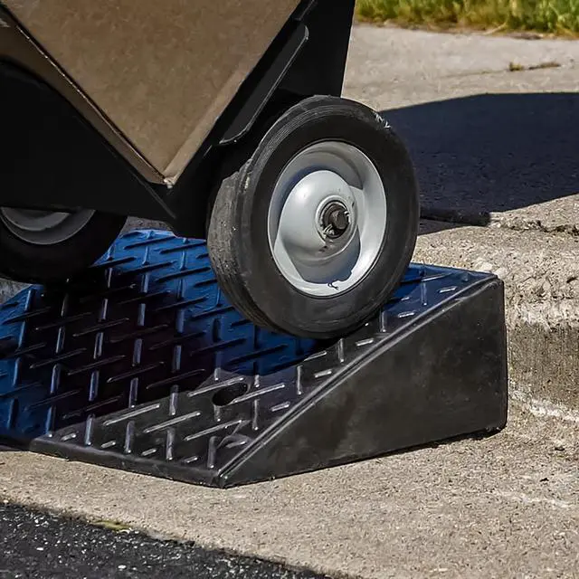 Alt view image 5 of 7 - Heavy-Duty Rubber Threshold Ramp for Driveway Curb & Loading Dock - 4.5" Height for Cars, Motorcycles & Warehouses (19.5" L x 12" W) 2 Pcs