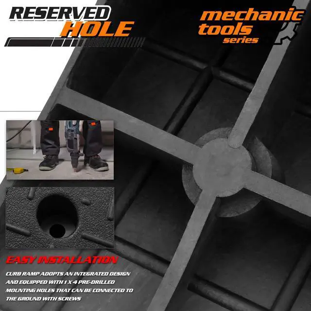 Alt view image 7 of 7 - Heavy-Duty Rubber Threshold Ramp for Driveway Curb & Loading Dock - 6" Height for Cars, Motorcycles & Warehouses (38.5" L x 15" W)