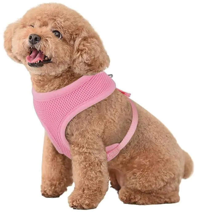 Main image of Dog Harness for Small Sized Dog, Soft Puppy Padded Vest for Walking, Running, Training - Pink, S