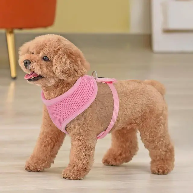 Alt view image 3 of 7 - Dog Harness for Small Sized Dog, Soft Puppy Padded Vest for Walking, Running, Training - Pink, S
