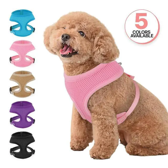 Alt view image 7 of 7 - Dog Harness for Small Sized Dog, Soft Puppy Padded Vest for Walking, Running, Training - Pink, S