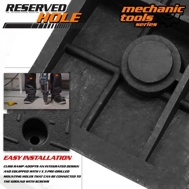 Alt view image 7 of 7 - Heavy-Duty Rubber Threshold Ramp for Driveway Curb & Loading Dock - 2" Height for Cars, Motorcycles & Warehouses (37.5" L x 10" W)