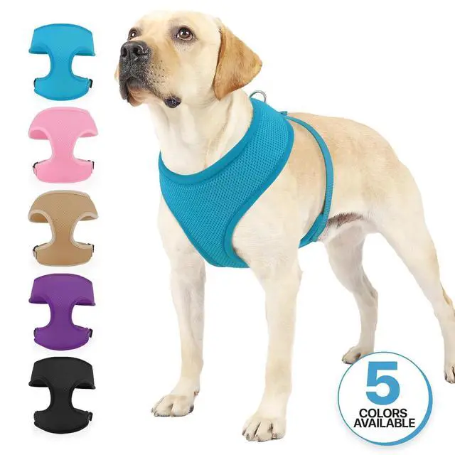 Alt view image 7 of 7 - Dog Harness for Large Sized Dog, Soft Puppy Padded Vest for Walking, Running, Training - Sky Blue, XL