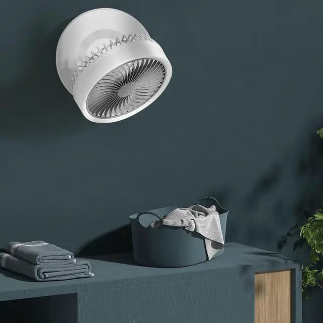 Alt view image 4 of 7 - 8-Inch Small Rechargeable USB Desk Fan Battery Operated with Speeds for Home Office Bedroom Mini Portable Personal Quiet Desktop Air Circulator Foldable Cooling Oscillating Table Fan