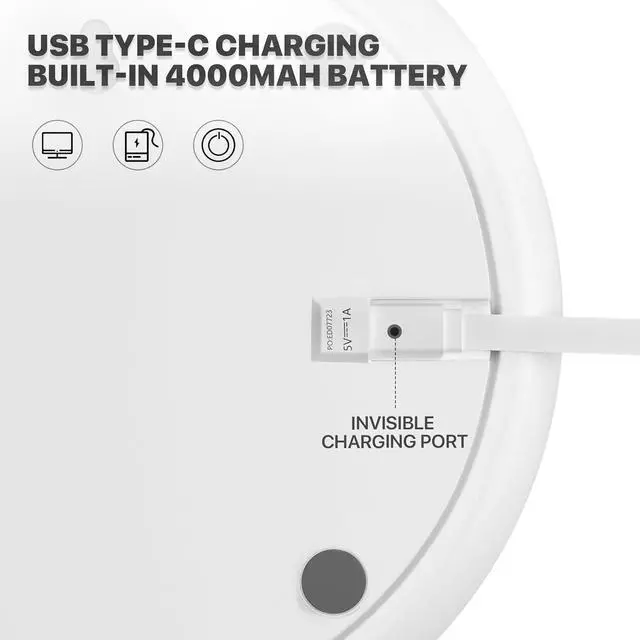 Alt view image 7 of 7 - 8-Inch Small Rechargeable USB Desk Fan Battery Operated with Speeds for Home Office Bedroom Mini Portable Personal Quiet Desktop Air Circulator Foldable Cooling Oscillating Table Fan