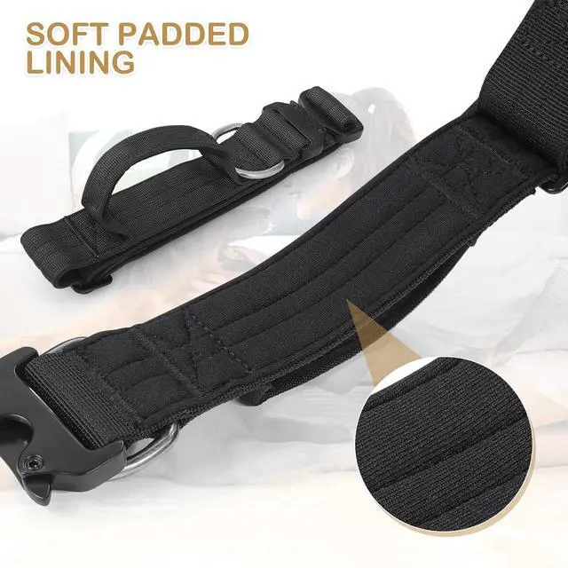 Alt view image 6 of 7 - Tactical Dog Collar with Handle, 1.5 Inch Wide Heavy Duty Military Collar for Medium Large Dog Walking, Training, Running, Black