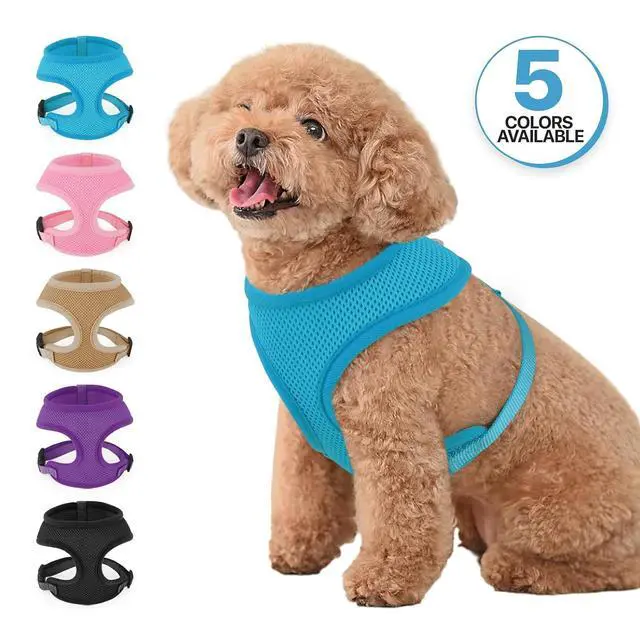 Alt view image 7 of 7 - Dog Harness for Small Sized Dog, Soft Puppy Padded Vest for Walking, Running, Training - Sky Blue, S