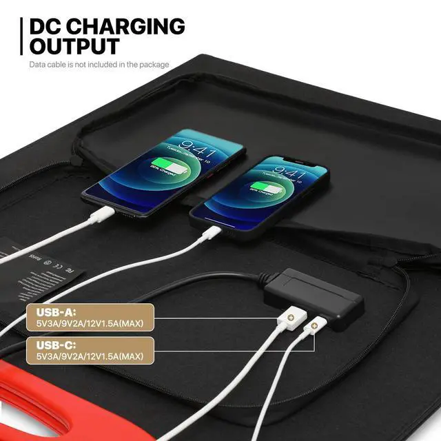 Alt view image 4 of 7 - 100 Watt Solar Panels 24V Monocrystalline Solar Panel High-Efficiency Solar Module with USB 3.0 and USB C for Home Battery Charging Farm Trailer Camper Marine Off Grid System