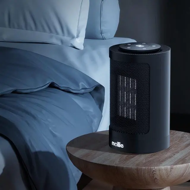 Alt view image 3 of 7 - Portable Electric Space Heater, Personal Rapid Heating PTC Heater for Office Bedroom Living Room, 8h Timer Small Heater with Tip-Over and Overheat Protection, Remote & Button Control, Black