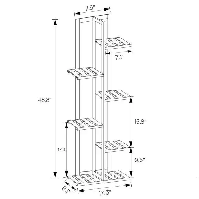 Alt view image 2 of 6 - 6 Tier Bamboo Plant Stand, Flowers Display Shelf Holder Organizer with 7 Pot Positions for Outdoor Indoor Balcony Patio Balcony, Natural
