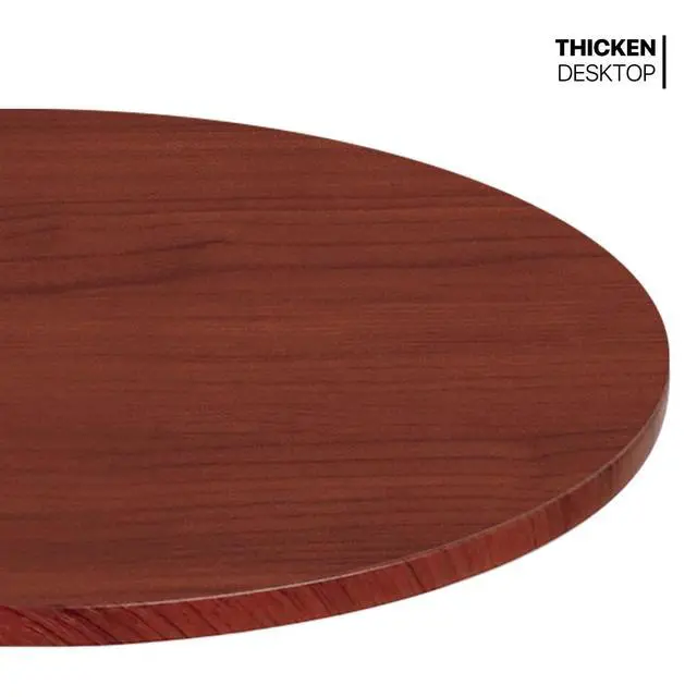 Alt view image 6 of 7 - Round Bar Table Adjustable Height, BistroTable with Black Leg and Base Pub Table 360° Swivel for Living Room Dining Room Bistro Cafe, 23.5" Diameter Red Wood Texture Top Cocktail Tables
