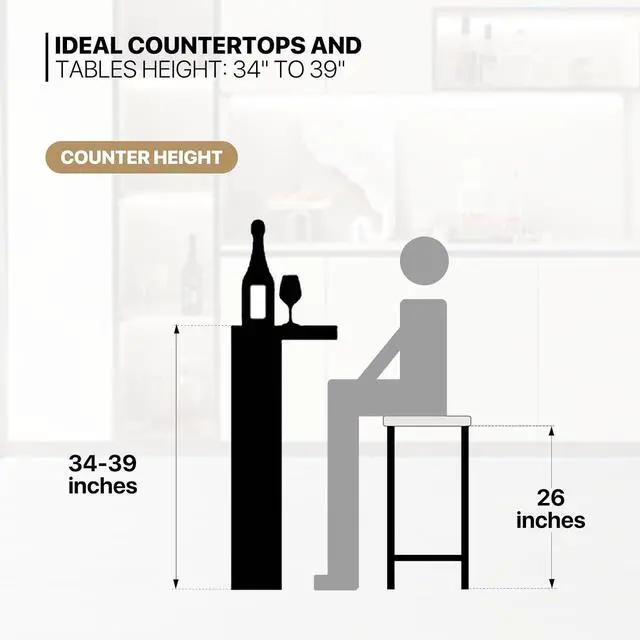 Alt view image 5 of 7 - Bar Stools Set of 2, 26 Inch Counter Height Stools with Metal Frame for Kitchen Dining Room Café, Industrial Design, Greige